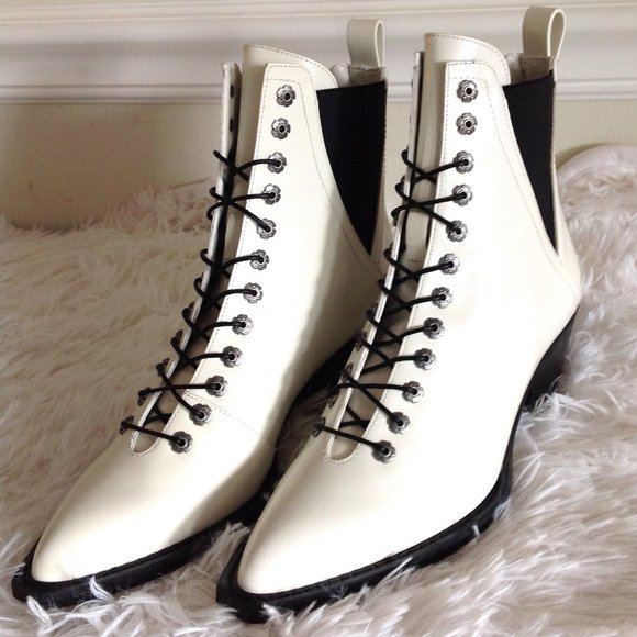 Coach Spazzolato Leather Boardroom Chic Lace-Up Booties - Picture 2 of 13